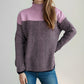 Contrast Turtleneck Long Sleeve Sweater