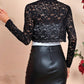 Lace Open Front Long Sleeve Cover Up