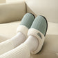 Horn Buckle Furry Texture Flat Slippers