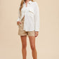 Annie Wear Openwork Button Down Drop Shoulder Shirt