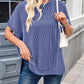 Lovelet Texture Round Neck Short Sleeve T-Shirt