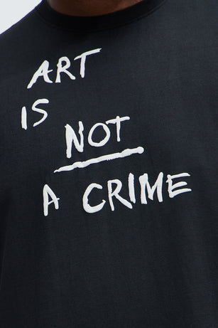 Art Is Not A Crime Short Sleeve Tee - Black