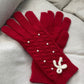 Thermal Pearl Detail Bow Five-Finger Gloves