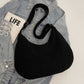 Ribbed Adjustable Strap Shoulder Bag