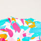 Plus Size Ruffled Printed Notched Cap Sleeve Blouse