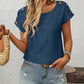 Mandy Eyelet Round Neck Short Sleeve Top