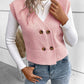 Full Size Button Up V-Neck Sweater Vest
