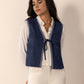 Tied Contrast Trim Vest