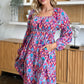Double Take Full Size Printed Long Sleeve Dress