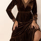 Lace Detail V-Neck Long Sleeve Maxi Dress