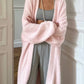 Fuzzy Open Front Solid Color Cardigan