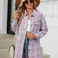 Plaid Collared Neck Long Sleeve Shirt