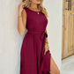 FULL SIZE Tied Round Neck Sleeveless Dress