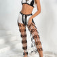 Cutout Halter Neck Top and Pants Two-Piece Swim Set