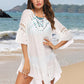 Backless Cutout Three-Quarter Sleeve Cover Up