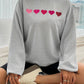 Devine Heart Dropped Shoulder Long Sleeve Sweatshirt