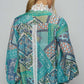 POL Lace Detail Printed Button Down Shirt