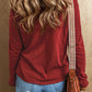 Exposed Seam V-Neck Long Sleeve T-Shirt