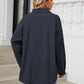 Collared Neck Long Sleeve Dropped Shoulder Shirt