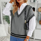 Striped Trim V-Neck Sweater Vest
