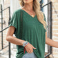 Heathered V-Neck Short Sleeve T-Shirt