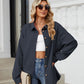 Collared Neck Long Sleeve Dropped Shoulder Shirt