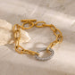 Two-Tone Stainless Steel Chain Bracelet
