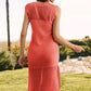 Slit Round Neck Sleeveless Sweater Dress