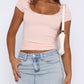 Lace Detail Scoop Neck Short Sleeve T-Shirt