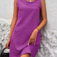 Asymmetrical Neck Sleeveless Mini Dress