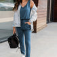 Drawstring Round Neck Sleeveless Jumpsuit