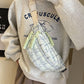 Contrast Plaid Polyester Crossbody Bag
