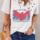 Full Size Cutout Graphic Round Neck Short Sleeve T-Shirt