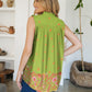 Frill Printed Mock Neck Top