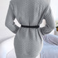 Round Neck Long Sleeve Mini Sweater Dress