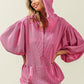 BiBi Waffle-Knit Half Zip Hooded Top - Brand BiBi