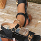 Peep Toe Block Heel Sandals