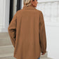 Collared Neck Long Sleeve Dropped Shoulder Shirt