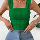 Full Size Textured Square Neck Wide Strap Tank