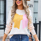 Bow Round Neck Dropped Shoulder Sweater