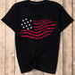 US Flag Round Neck Short Sleeve T-Shirt
