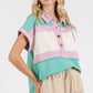 Mittoshop Color Block Henley Short Sleeve Polo Shirt