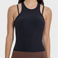 Cutout Round Neck Racerback Active Tank