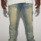 Zip All The Way Stacked Skinny Flare Jeans - Medium Wash