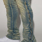 Zip All The Way Stacked Skinny Flare Jeans - Medium Wash