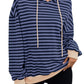 Drawstring Striped Long Sleeve Hoodie