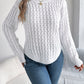 Asymmetric Hem Round Neck Long Sleeve Sweater