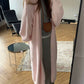 Fuzzy Open Front Solid Color Cardigan