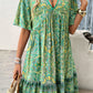BeyondCute Printed V-Neck Half Sleeve Mini Dress