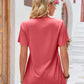 Double Take Full Size Ruched V-Neck Short Sleeve T-Shirt